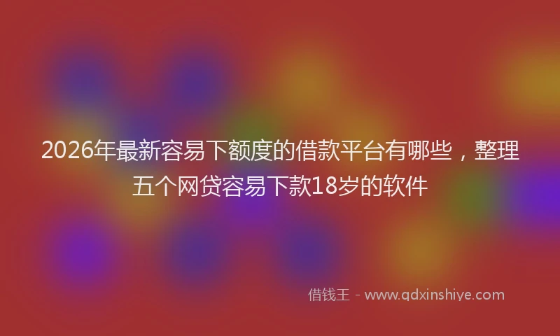 2026年最新容易下额度的借款平台有哪些，整理五个网贷容易下款18岁的软件