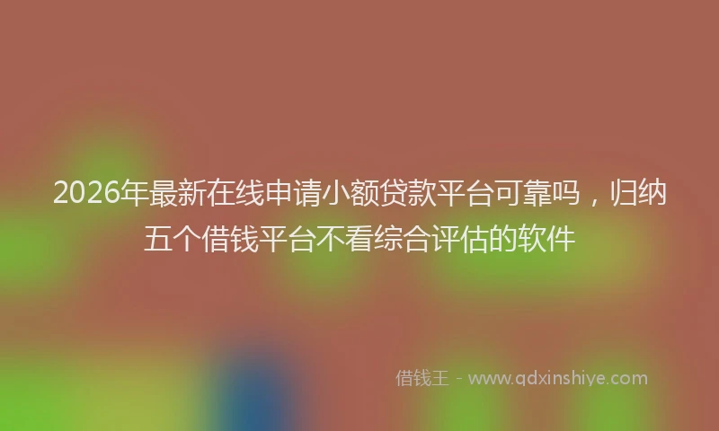 2026年最新在线申请小额贷款平台可靠吗，归纳五个借钱平台不看综合评估的软件