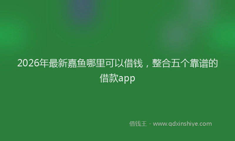 2026年最新嘉鱼哪里可以借钱，整合五个靠谱的借款app