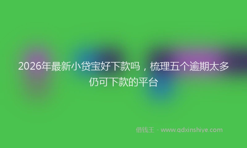 2026年最新小贷宝好下款吗，梳理五个逾期太多仍可下款的平台