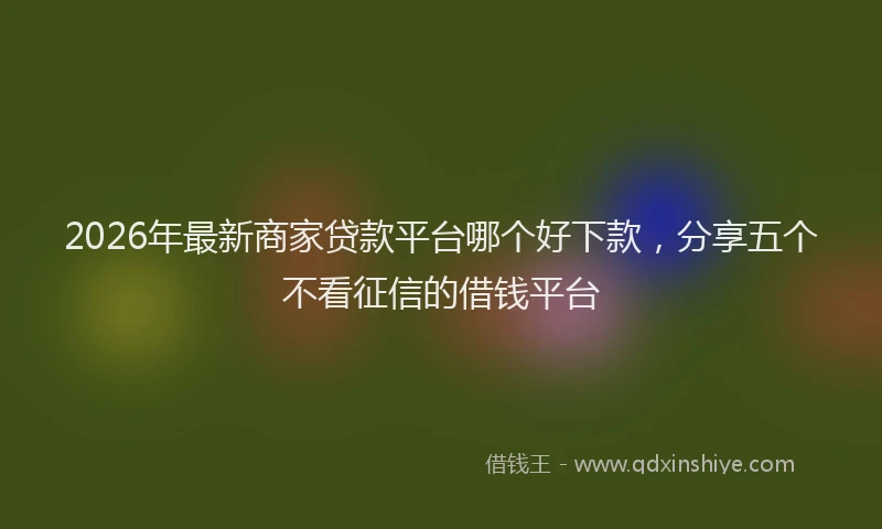 2026年最新商家贷款平台哪个好下款，分享五个不看征信的借钱平台