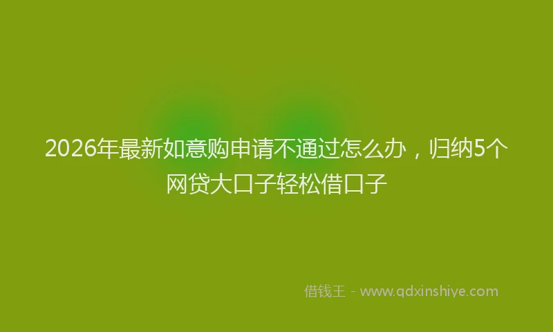 2026年最新如意购申请不通过怎么办，归纳5个网贷大口子轻松借口子