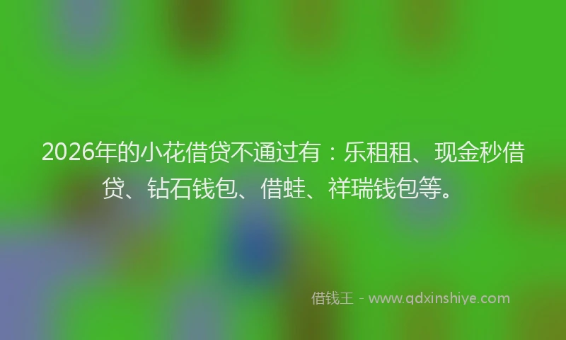 2026年的小花借贷不通过有：乐租租、现金秒借贷、钻石钱包、借蛙、祥瑞钱包等。