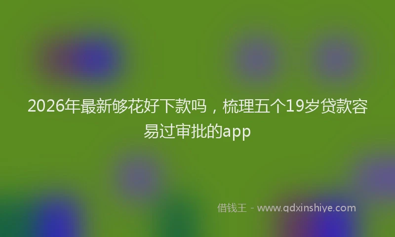 2026年最新够花好下款吗,梳理五个19岁贷款容易过审批的app