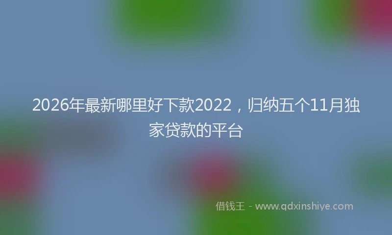 2026年最新哪里好下款2022，归纳五个11月独家贷款的平台
