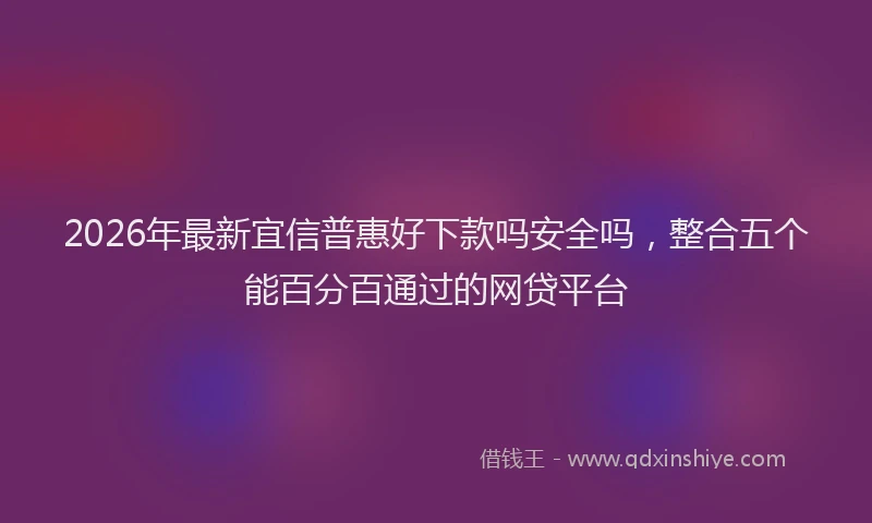 2026年最新宜信普惠好下款吗安全吗，整合五个能百分百通过的网贷平台