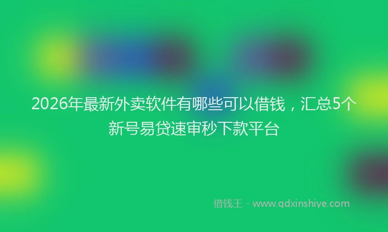 2026年最新外卖软件有哪些可以借钱，汇总5个新号易贷速审秒下款平台