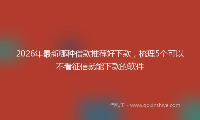 2026年最新哪种借款推荐好下款，梳理5个可以不看征信就能下款的软件