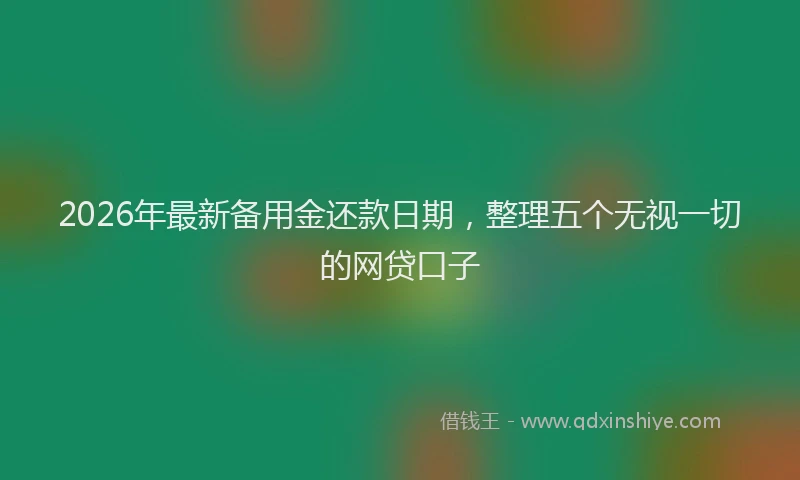 2026年最新备用金还款日期，整理五个无视一切的网贷口子