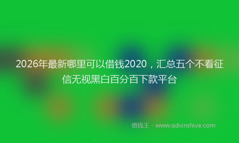 2026年最新哪里可以借钱2020,汇总五个不看征信无视黑白百分百下款平台