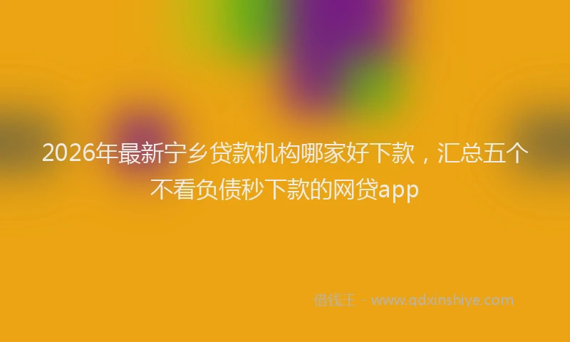 2026年最新宁乡贷款机构哪家好下款，汇总五个不看负债秒下款的网贷app