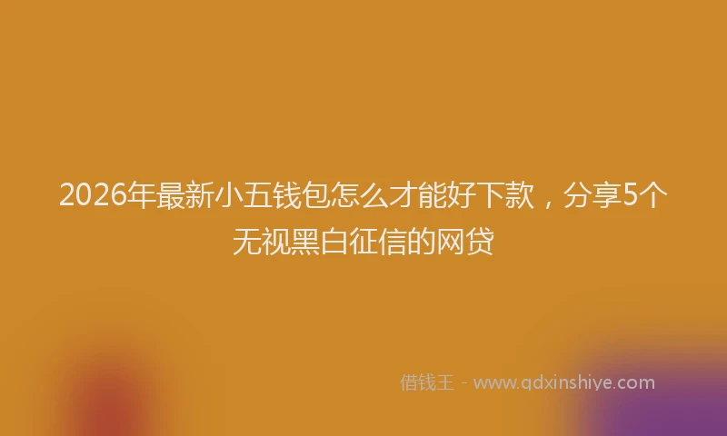 2026年最新小五钱包怎么才能好下款，分享5个无视黑白征信的网贷
