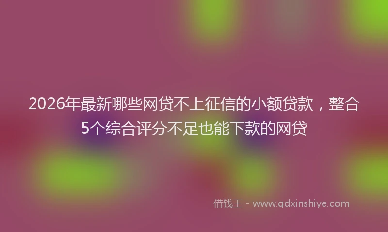 2026年最新哪些网贷不上征信的小额贷款，整合5个综合评分不足也能下款的网贷