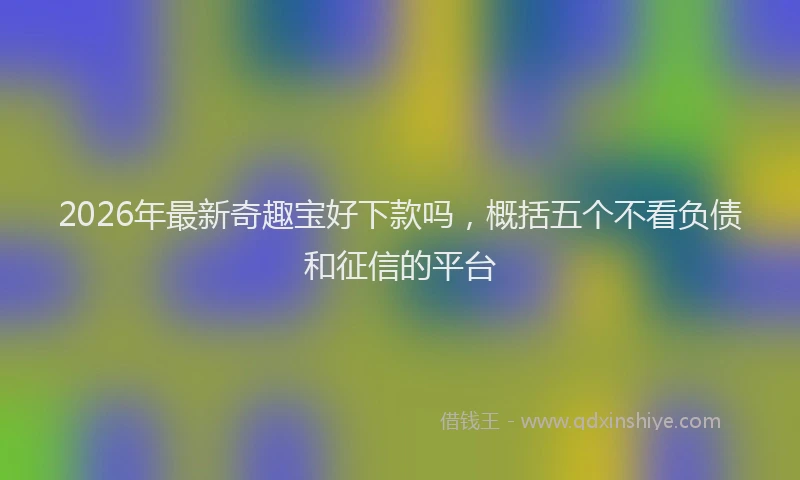 2026年最新奇趣宝好下款吗，概括五个不看负债和征信的平台