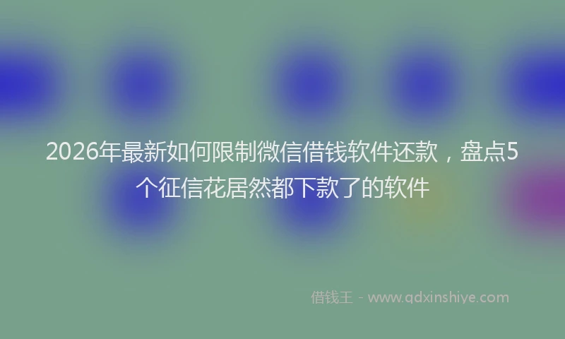 2026年最新如何限制微信借钱软件还款，盘点5个征信花居然都下款了的软件