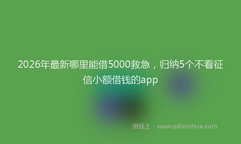 2026年最新哪里能借5000救急,归纳5个不看征信小额借钱的app