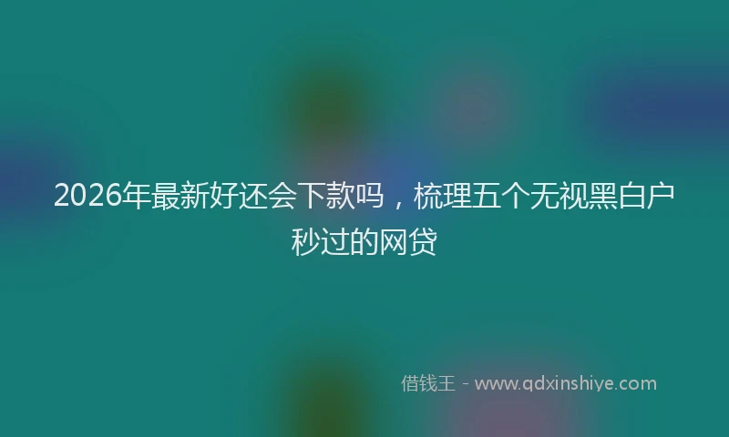 2026年最新好还会下款吗，梳理五个无视黑白户秒过的网贷