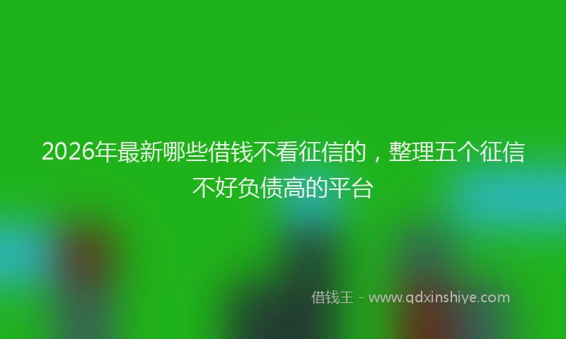 2026年最新哪些借钱不看征信的，整理五个征信不好负债高的平台