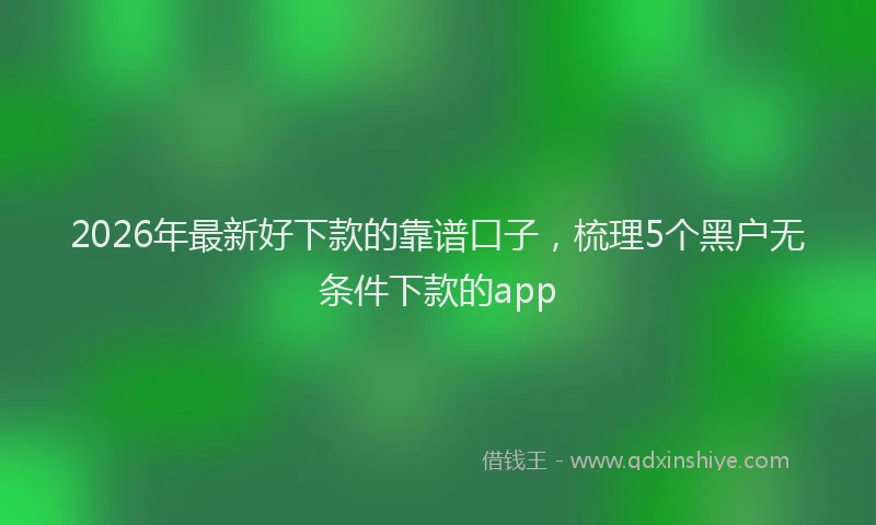 2026年最新好下款的靠谱口子，梳理5个黑户无条件下款的app