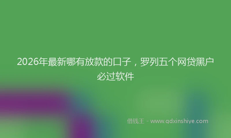 2026年最新哪有放款的口子，罗列五个网贷黑户必过软件