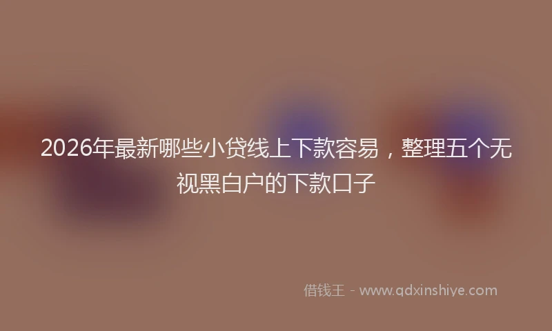 2026年最新哪些小贷线上下款容易，整理五个无视黑白户的下款口子