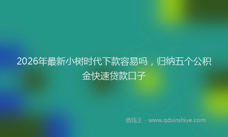2026年最新小树时代下款容易吗，归纳五个公积金快速贷款口子