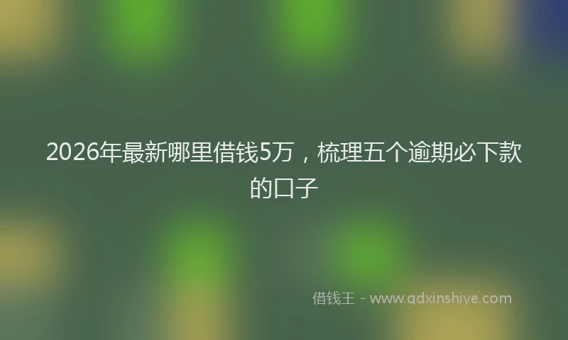 2026年最新哪里借钱5万，梳理五个逾期必下款的口子