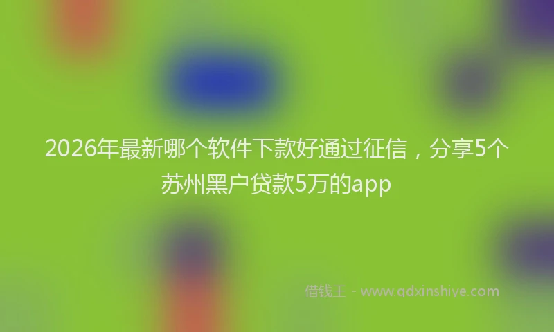 2026年最新哪个软件下款好通过征信,分享5个苏州黑户贷款5万的app