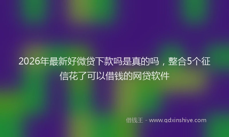 2026年最新好微贷下款吗是真的吗，整合5个征信花了可以借钱的网贷软件