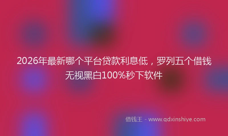 2026年最新哪个平台贷款利息低,罗列五个借钱无视黑白100%秒下软件