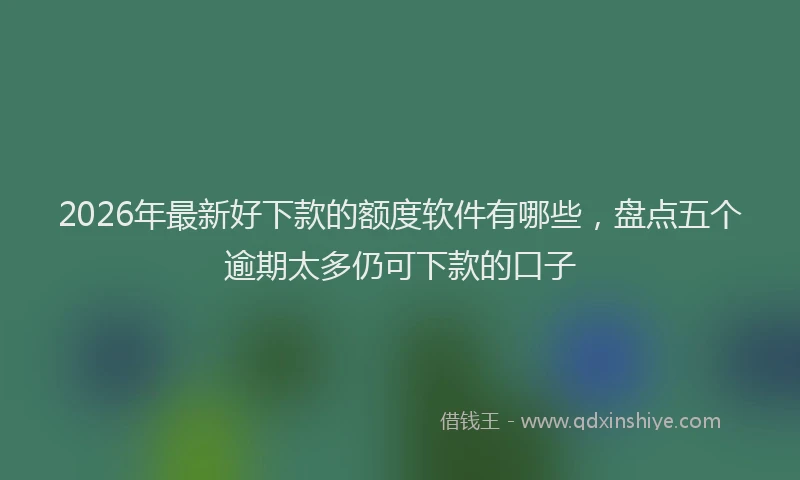 2026年最新好下款的额度软件有哪些，盘点五个逾期太多仍可下款的口子