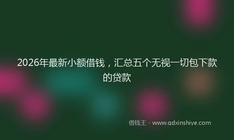 2026年最新小额借钱，汇总五个无视一切包下款的贷款