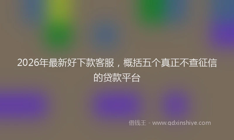 2026年最新好下款客服，概括五个真正不查征信的贷款平台