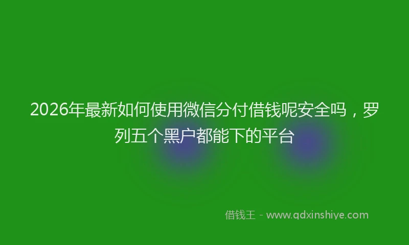 2026年最新如何使用微信分付借钱呢安全吗，罗列五个黑户都能下的平台