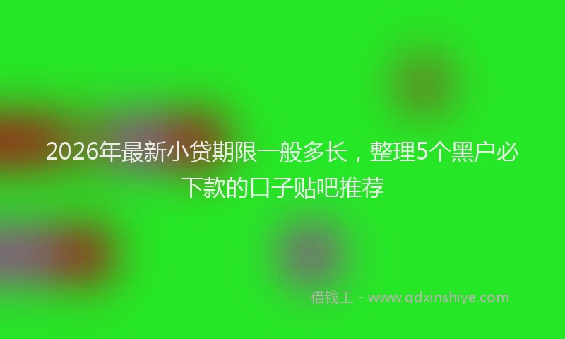 2026年最新小贷期限一般多长，整理5个黑户必下款的口子贴吧推荐