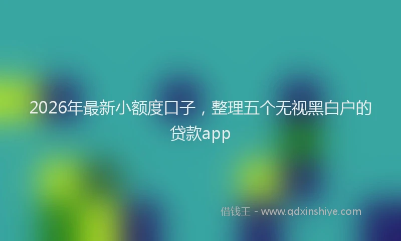 2026年最新小额度口子，整理五个无视黑白户的贷款app