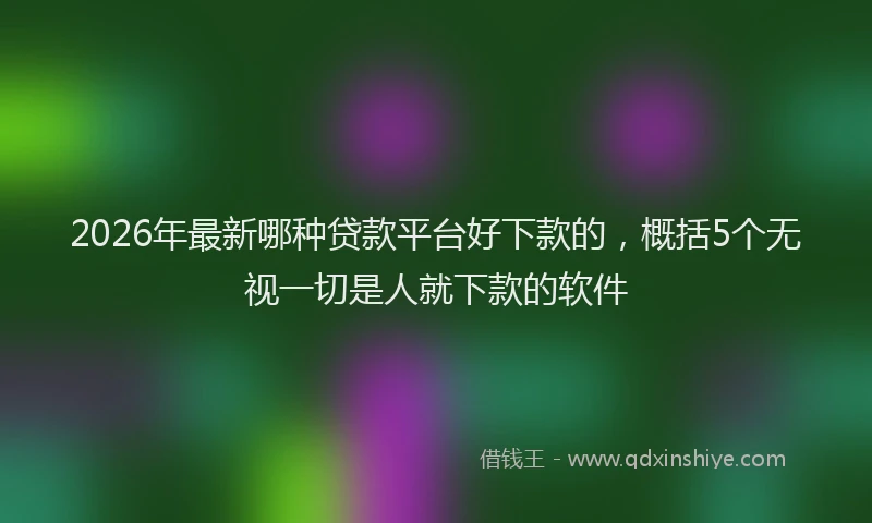 2026年最新哪种贷款平台好下款的，概括5个无视一切是人就下款的软件