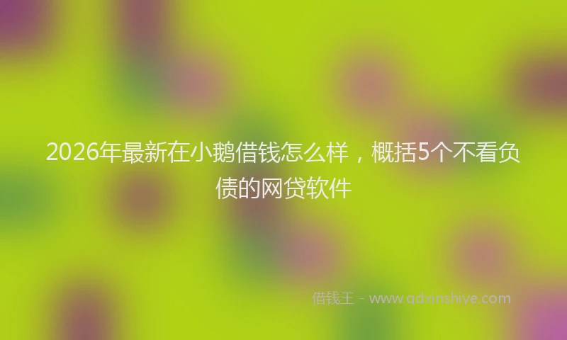 2026年最新在小鹅借钱怎么样,概括5个不看负债的网贷软件