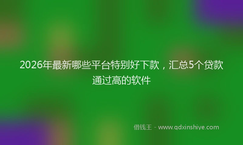 2026年最新哪些平台特别好下款，汇总5个贷款通过高的软件
