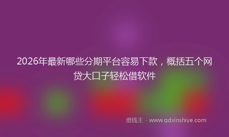 2026年最新哪些分期平台容易下款，概括五个网贷大口子轻松借软件