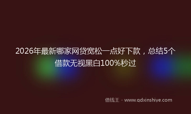 2026年最新哪家网贷宽松一点好下款，总结5个借款无视黑白100%秒过