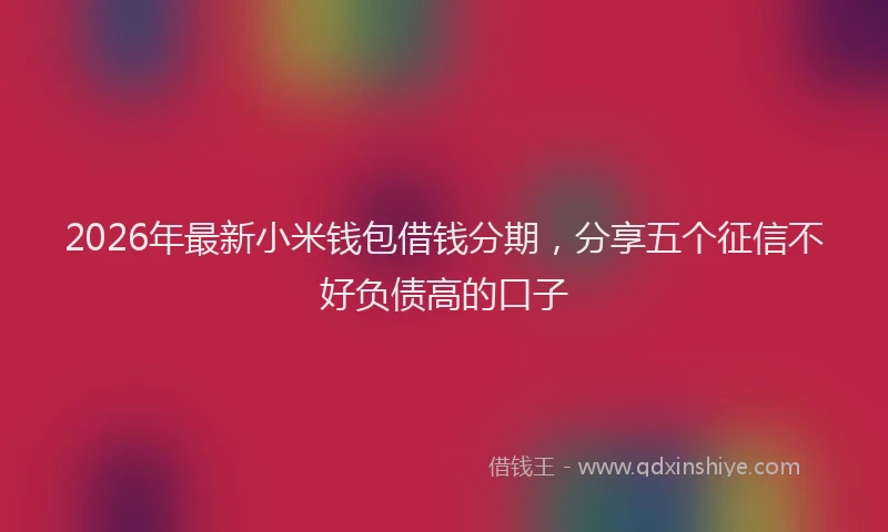 2026年最新小米钱包借钱分期，分享五个征信不好负债高的口子