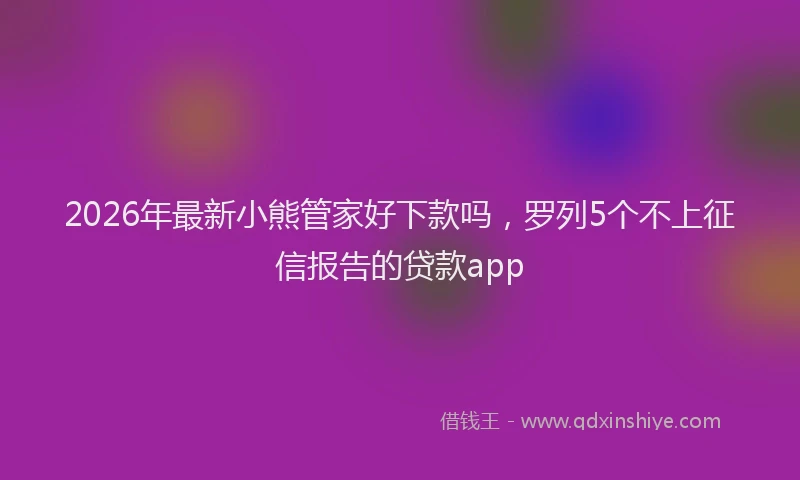 2026年最新小熊管家好下款吗，罗列5个不上征信报告的贷款app