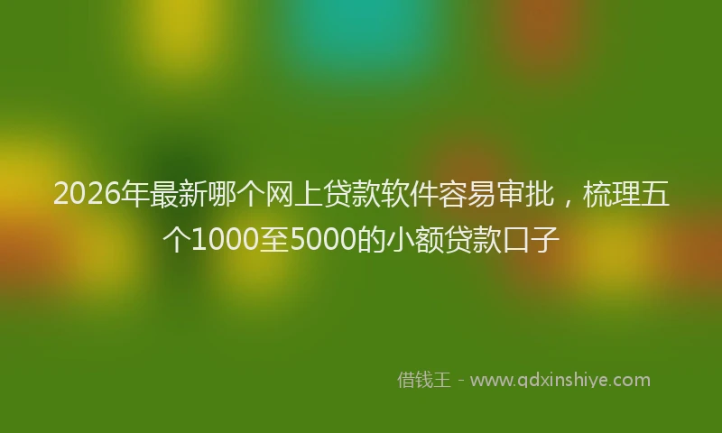 2026年最新哪个网上贷款软件容易审批，梳理五个1000至5000的小额贷款口子