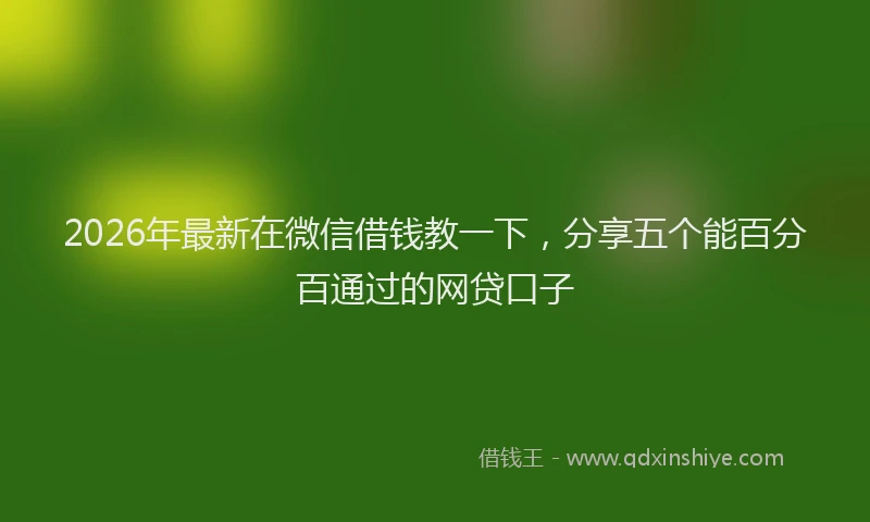 2026年最新在微信借钱教一下，分享五个能百分百通过的网贷口子