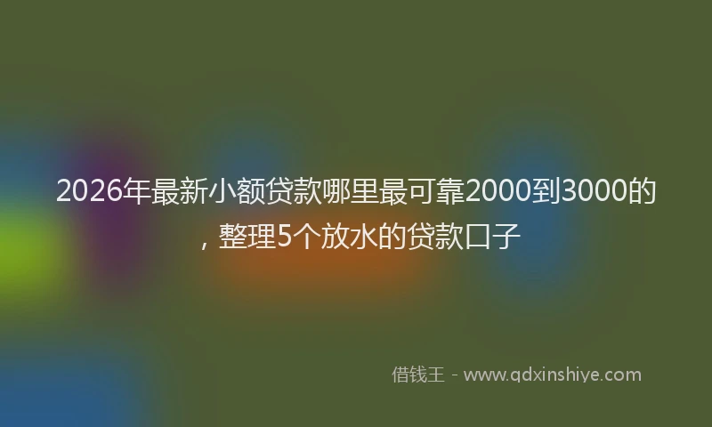 2026年最新小额贷款哪里最可靠2000到3000的，整理5个放水的贷款口子
