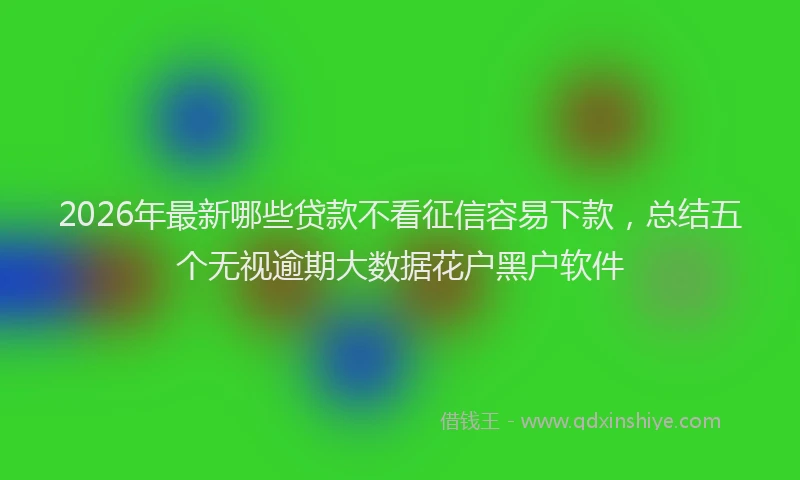 2026年最新哪些贷款不看征信容易下款,总结五个无视逾期大数据花户黑户软件