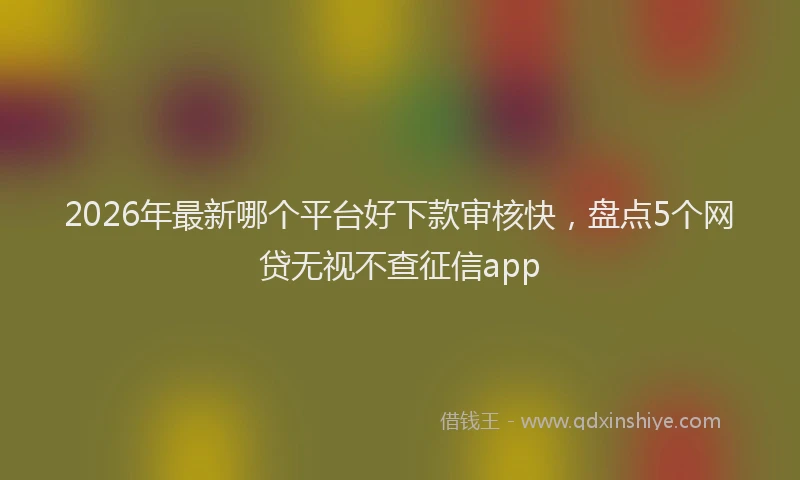 2026年最新哪个平台好下款审核快,盘点5个网贷无视不查征信app