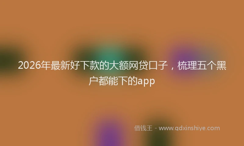 2026年最新好下款的大额网贷口子，梳理五个黑户都能下的app