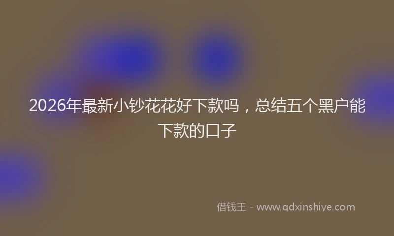 2026年最新小钞花花好下款吗，总结五个黑户能下款的口子